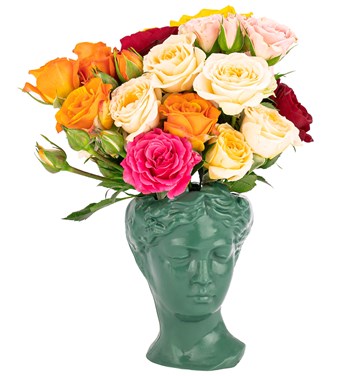 koyu yeşil mini gül 