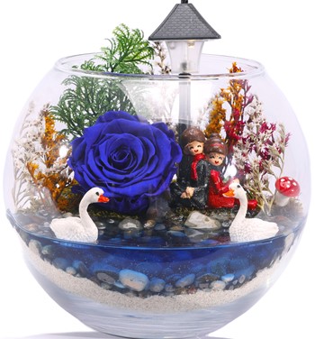 Love Göl Kenarında Işıklı Solmayan Gül Tasarım - Parlement M