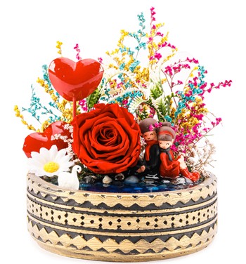 Kırmızı Solmayan Gül Teraryum