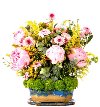 Art of Ceramic Series - Mix Şakayık (Peony) ve Krizantem Tas