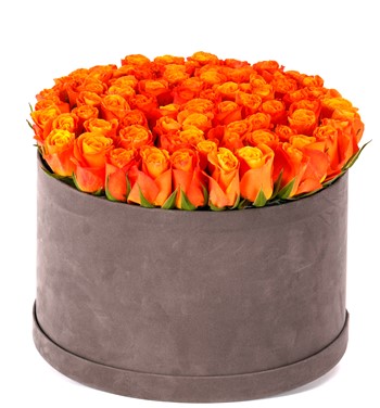  Kişiye Özel Dev Kutuda Turuncu Gül Kutusu