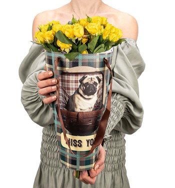 mini sarı gül buketleri