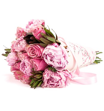 gül ve şakayık buketi