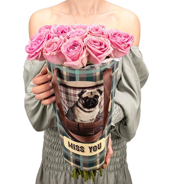 15'li pembe gül buketi