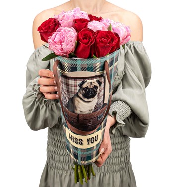 gül ve şakayık buketi