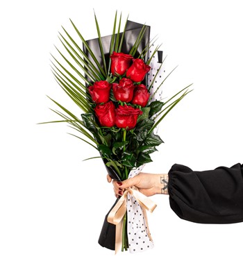 7'li kırmızı gül buketi