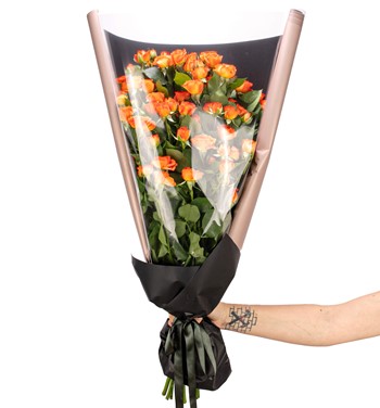 turuncu mini gül buket