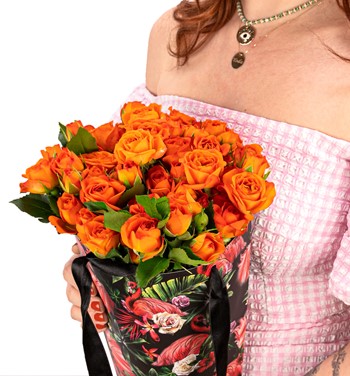 mini turuncu gül tasarım