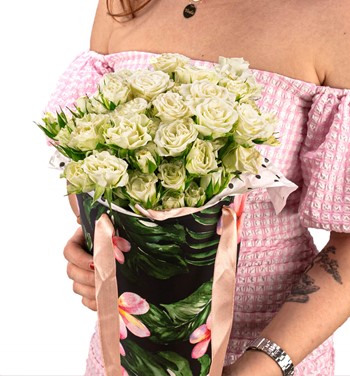 mini beyaz gül tasarım