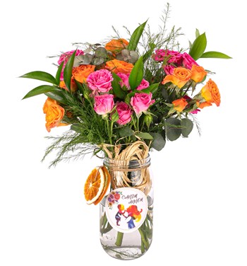 turuncu pembe gül tasarım