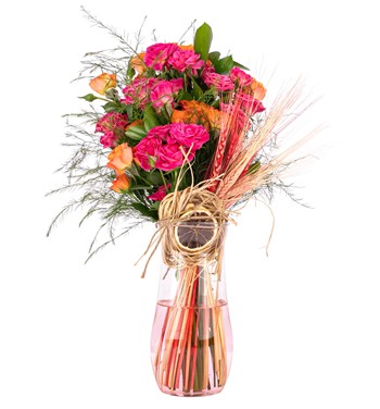 pembe turuncu mini gül sipariş